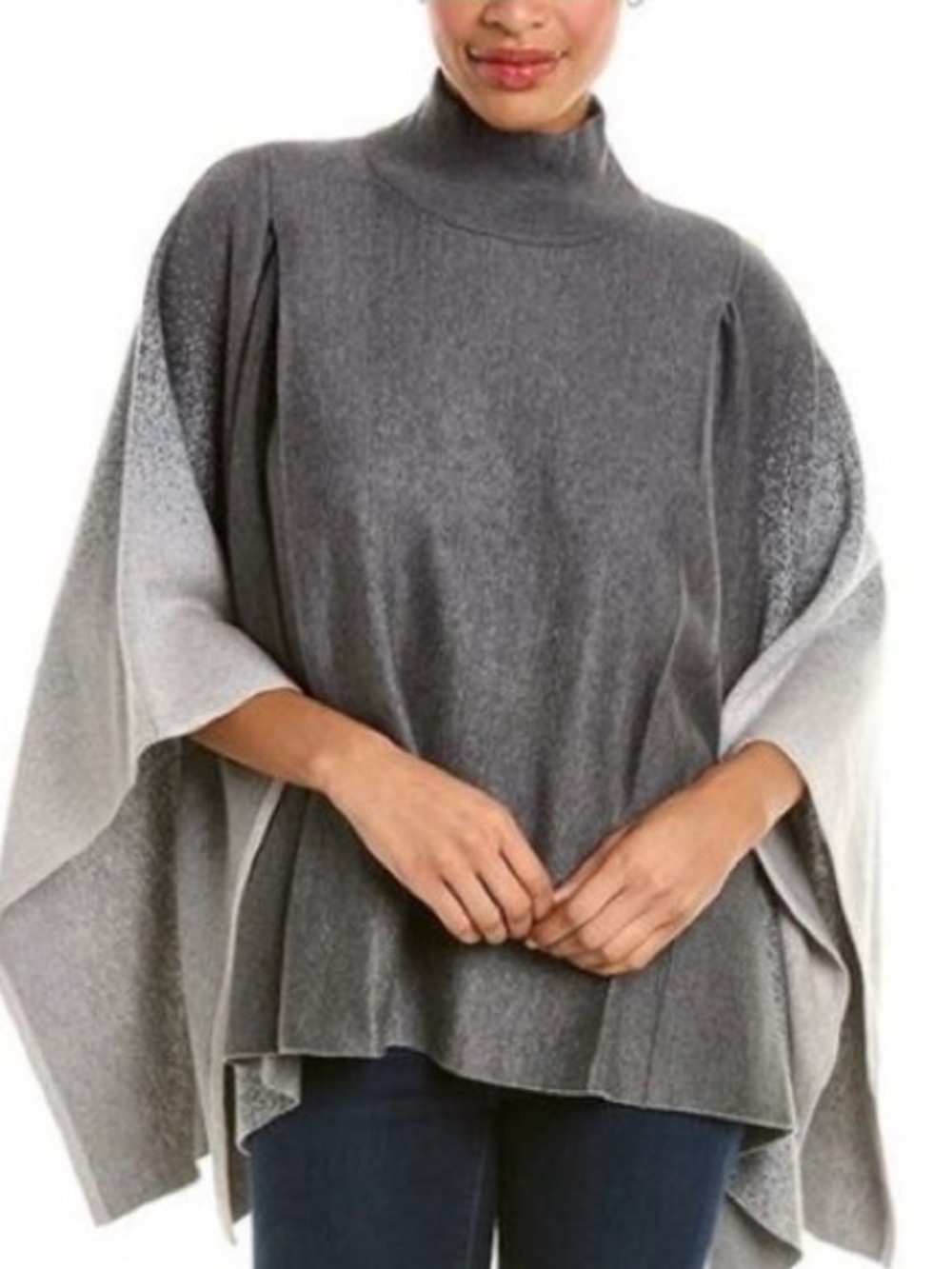 J.McLaughlin Charcoal Gray Sparkle Poncho Cape One Size